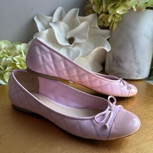 Delman Willa Quilted Ballet Flat in Pink Leather